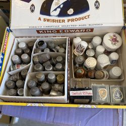 Box of 75 antique thimbles: all included