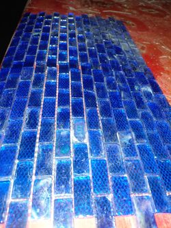 5 boxes swimming pool tile glass ocean blue metallic 1x2