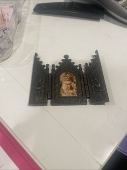 Vintage Metal Religious Triptych 