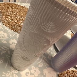 ❤️ Starbucks 2023 Spring White Mermaid Scales Cold Cup Tumbler 24oz Venti