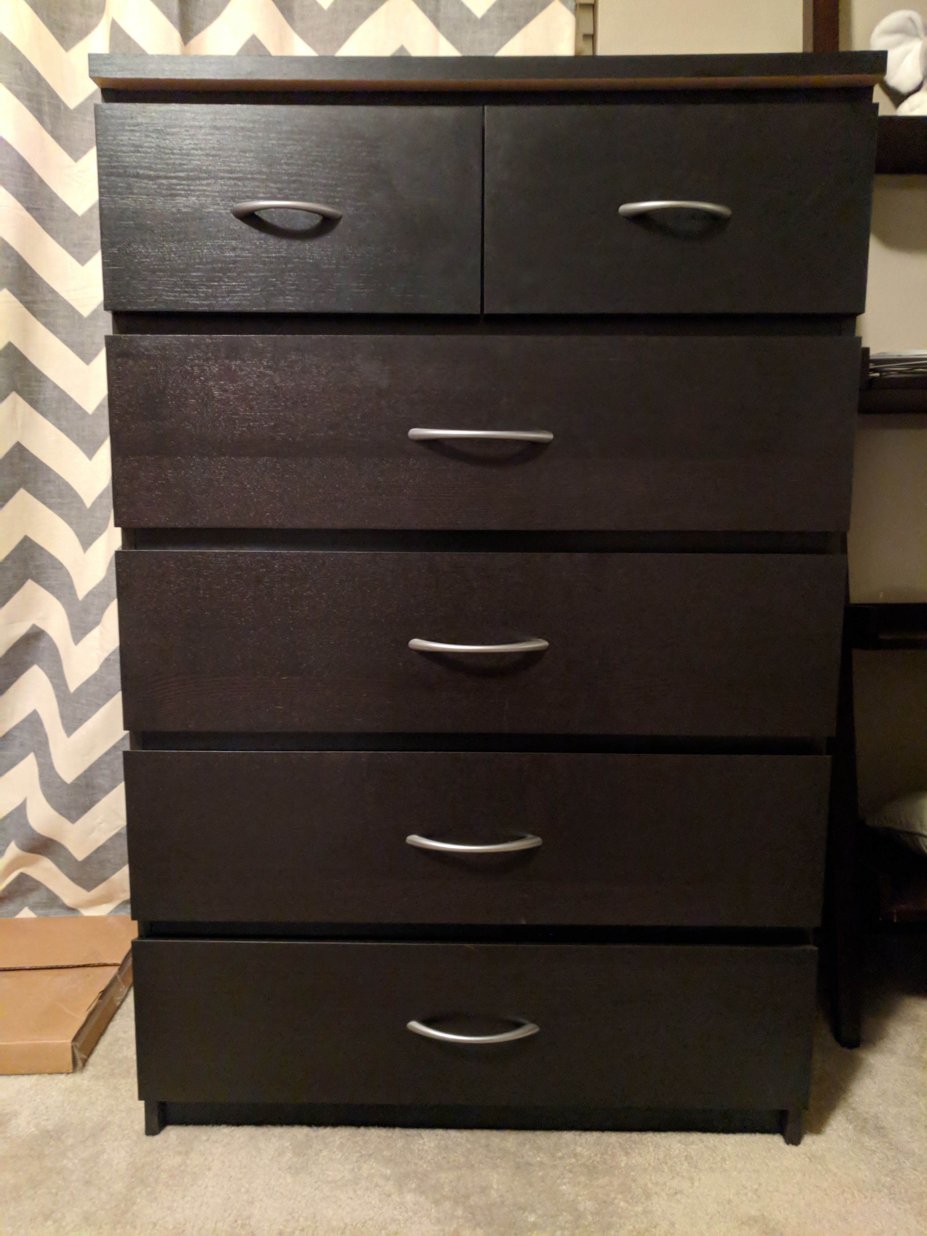 Ikea Malm 6-drawer chest dresser with custom handle hardware