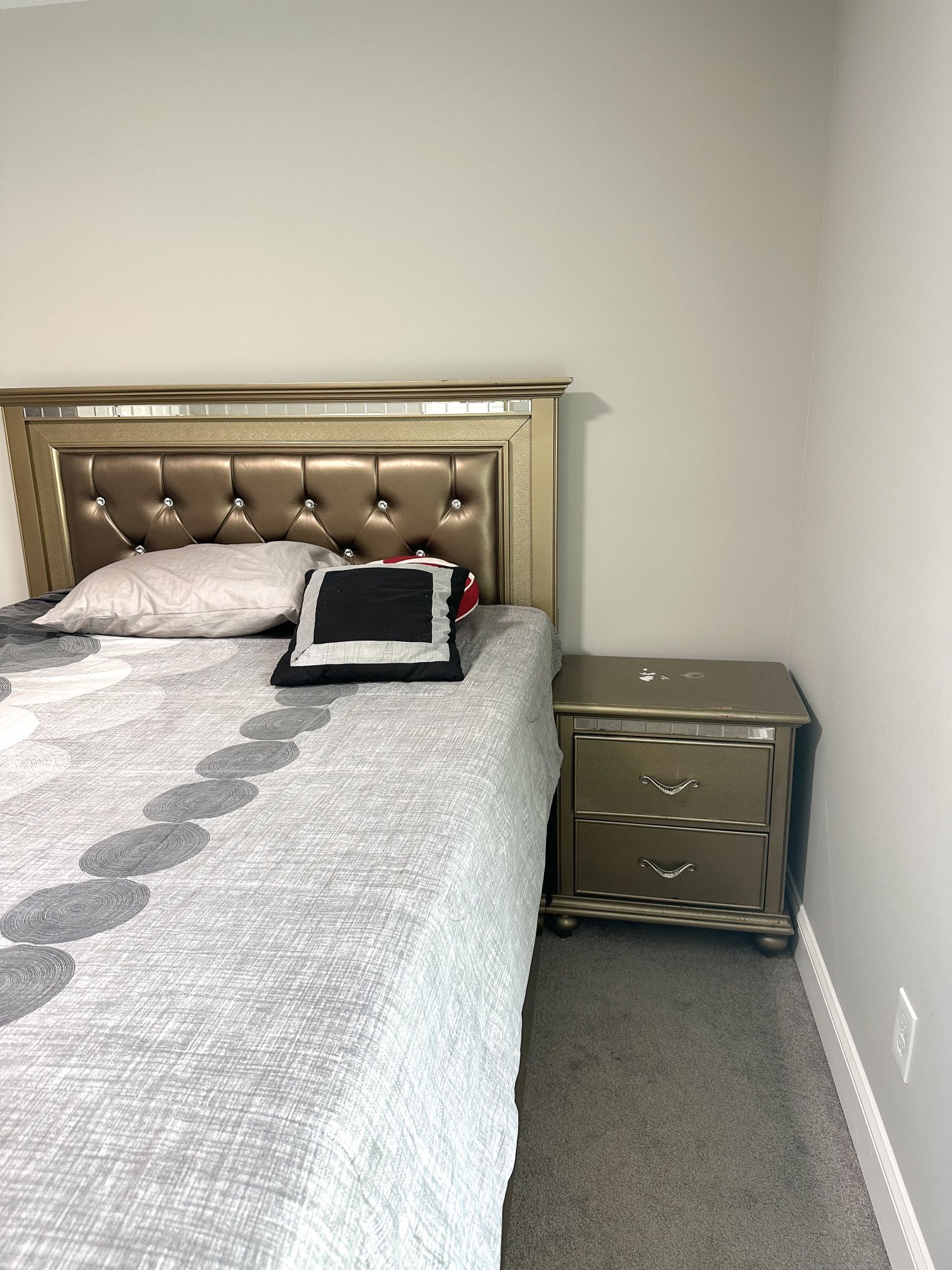Queen Bed Frame, Mattress, Night Stand & Dresser If You Want It.