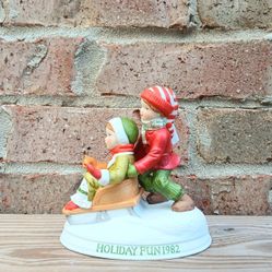 Vintage Holiday Hobbie Porcelain "Christmas Fun 1982" Figurine 