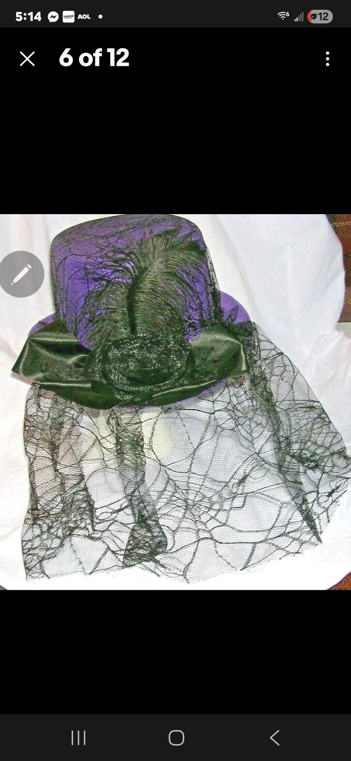 Lace Purple Top Hat New
