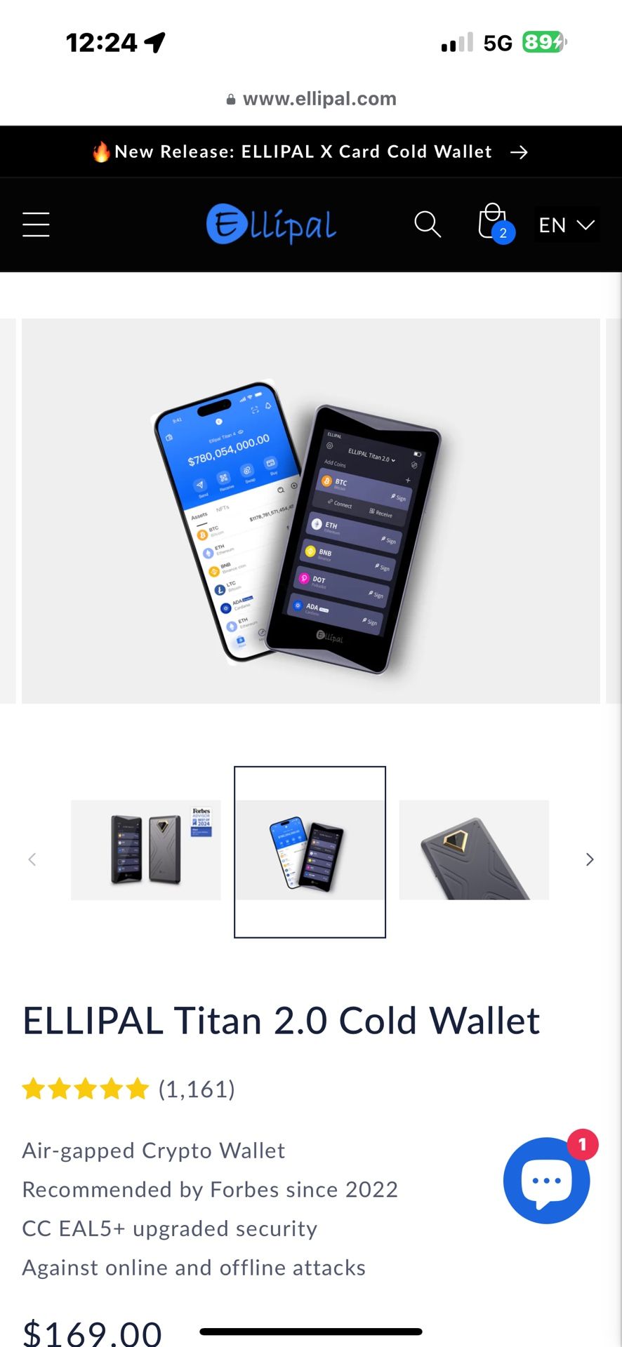 ELLIPAL TITAN PRO 2 COLD CRYPTO WALLET