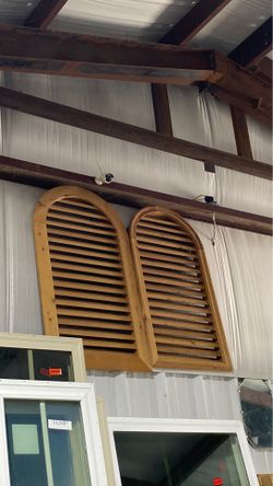 Cedar louvers and gable vent