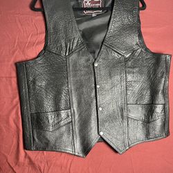 LC Vintage Leather Club Men’s Biker Rider Vest Original Leather (44) 