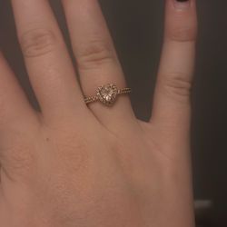 Pandora Ring, Rose Gold With Pink Gem.