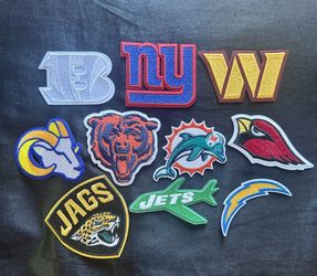 Official Licensed NFL Logo Patch Bundle — 10 Patches