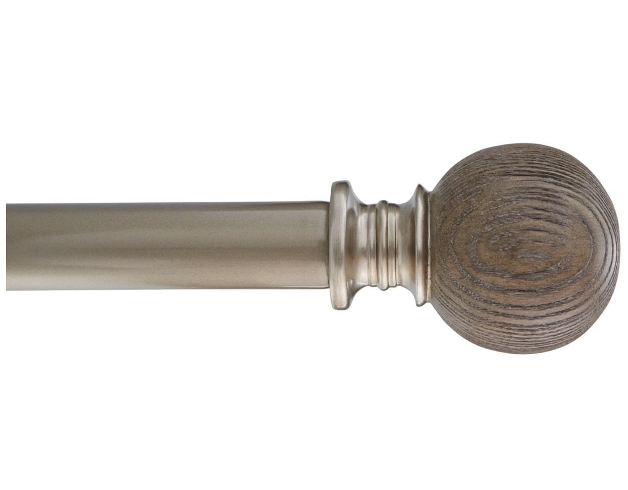 Grey Oak Curtain Rod Set