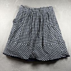SEA New York Women’s Size 4 Blue Gingham Checkered Skirt Drawstring #3099