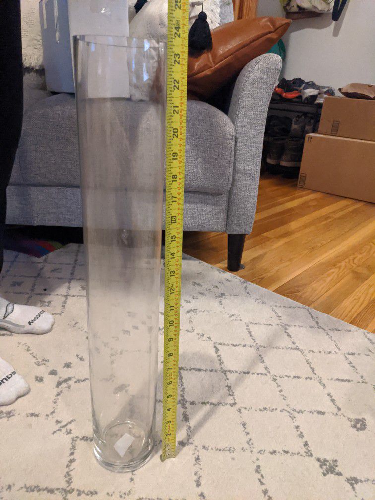 2 Foot Glass Vase X 4" 10 Avail