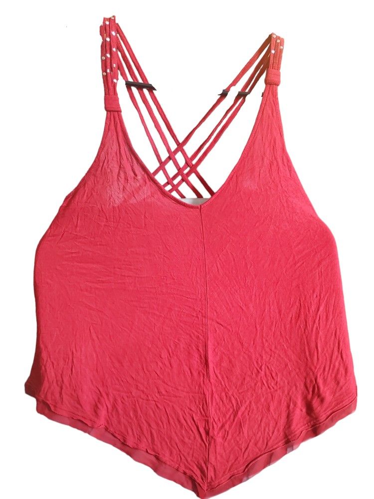 Candies Womens Red Spaghetti Strap Camisole Tank Top SIZE MEDIUM