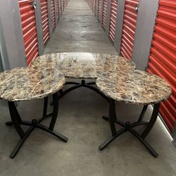 Five  piece living room table set with Two sitting stools