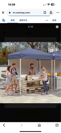 6x4 Instant Pop-Up Canopy Tent with 1 Half Sidewall, Easy Setup Folding Outdoor Sun Shelter Gray NP13533GR