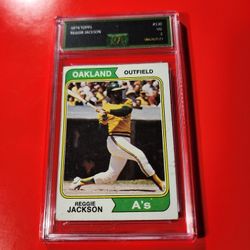 1974 TOPPS #130 REGGIE JACKSON EJE 3 VG-EX