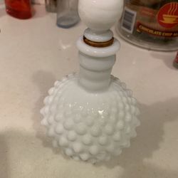 Milk Glass Perfume Bottle $5