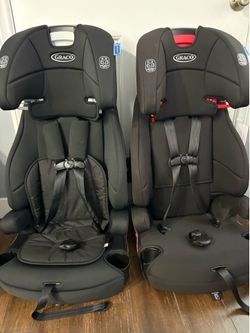 TWO 3-IN-1 HARNESS BOOSTER CAR SEATS