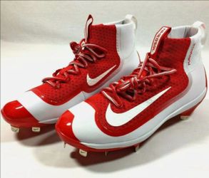 BRAND NEW NIKE ALPHA HUARACHE METAL BASEBALL CLEATS Red White MEN SIZES 8, 9, 11, 11.5, 13