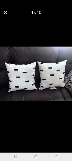 TWO NEW WHITE AND BLACK SPOTS PILLOWS