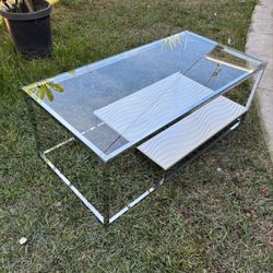 Glass Two Shelf Coffee Table