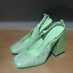 green sparkly heels 