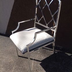 Cute Chrome MCM Wide Ladder Back Chair For Sale 