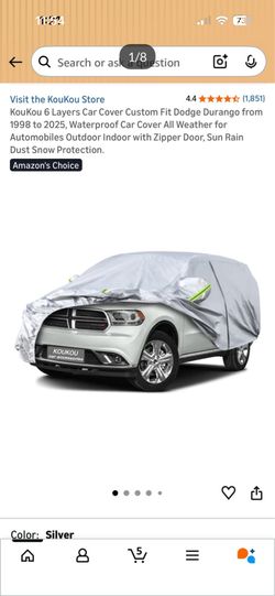 KouKou 6 Layers Car Cover Custom Fit Dodge Durango from 1998 to 2025, Waterproof Car Cover All Weath