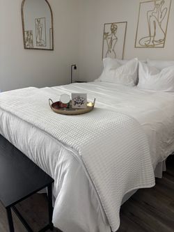 Queen mattress and frame, no box spring needed