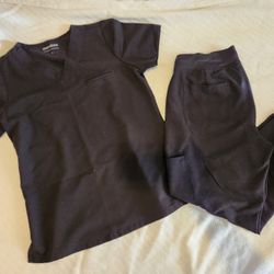 Mandala Scrubs Set Black Small Petite
