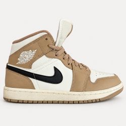Air Jordan 1 Mid Desert Sail Women’s Sneakers – Size 7 US / 38 EU