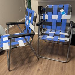 Folding web strap chairs