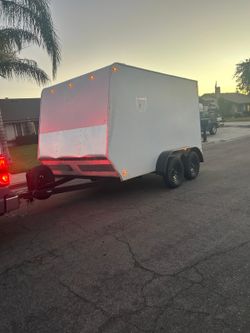 ENCLOSED TRAILERS, 12’ X 7’  TITLE IN HAND
