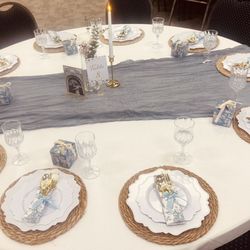 Dusty Blue Table Runners 10 Pack