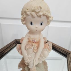 Ballerina Vintage Resin Figurine Shelf Sitter Blonde Hair Orange Dress Endearing
slimmycat
