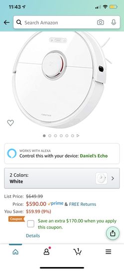 Roborock S6 Intelligent Floor Cleaning Robot Vacuum/wet Mop