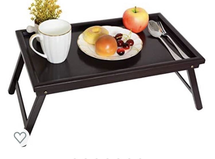 Bamboo Bed Tray Table - Lap Tray Table for Breakfast in Bed, Dinner Serving Food Eating Tray