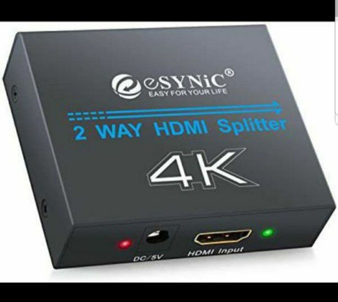 eSynic 4K HDMI Splitter 1 X 2 Ultra HD HDMI Splitter Amplifier Adapter