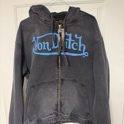 Brand new size Large Von Dutch invader patch zip up hoodie jacket
