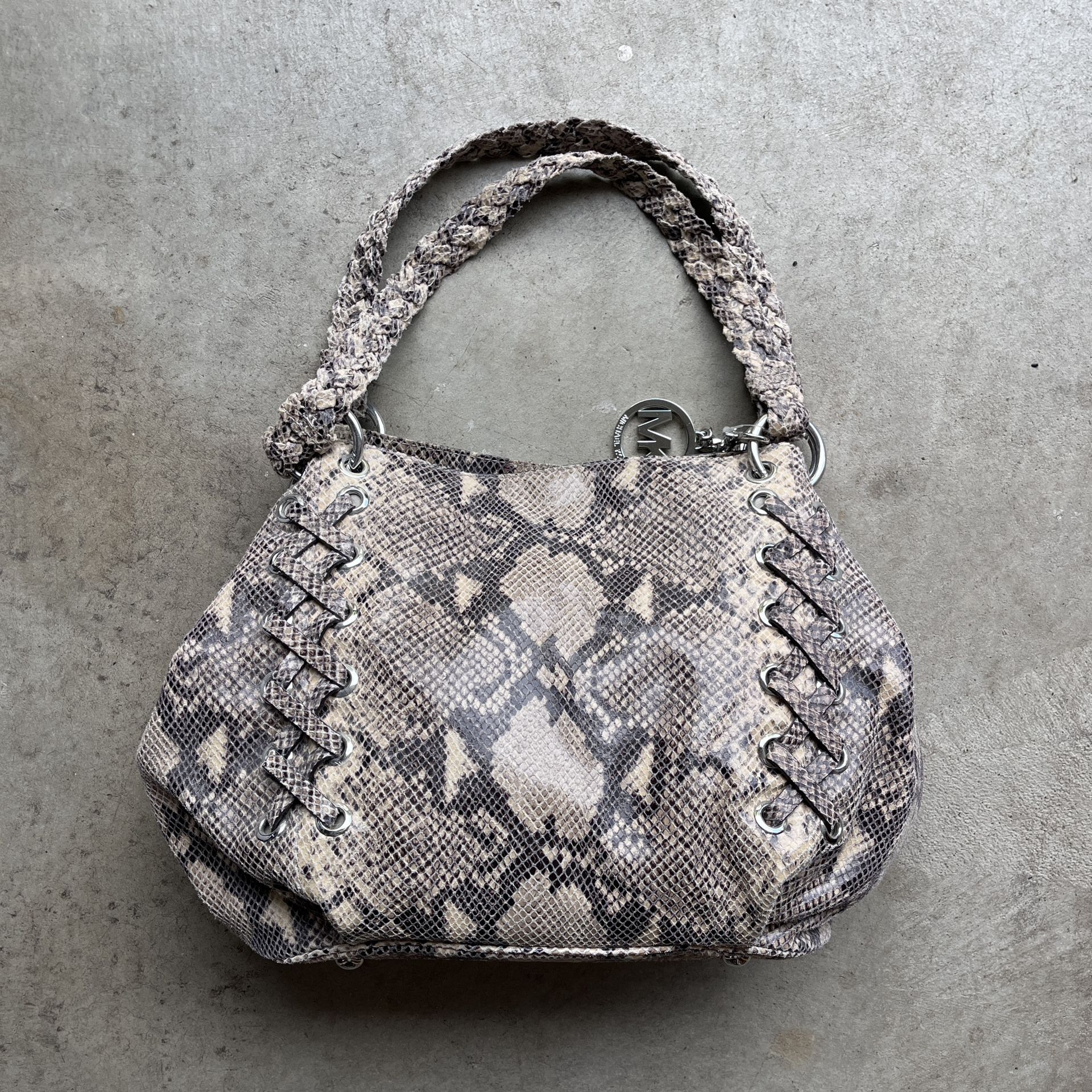 Michael Kors Snakeskin Print Leather Hand Bag