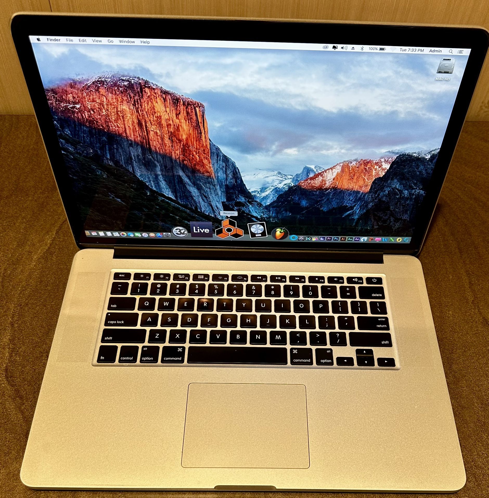 Fully Loaded 2015 MacBook Pro Retina 16gig ram 500 SSD Loaded with Audio & Video Recording  Editing Software Logic X, Waves bundle Fully Loaded Plugin