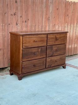 Solid Wood Brown 6 Drawer Dresser