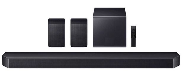 Samsung - Q-Series Soundbar HW-Q990F 11.1.4 ch w/ Subwoofer and Rear Speaker - Graphite Black #975