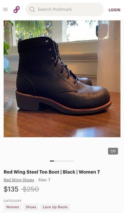 Red Wing Boots.  Used a few times, still new!! Slip resistant. $75 size 7 women's