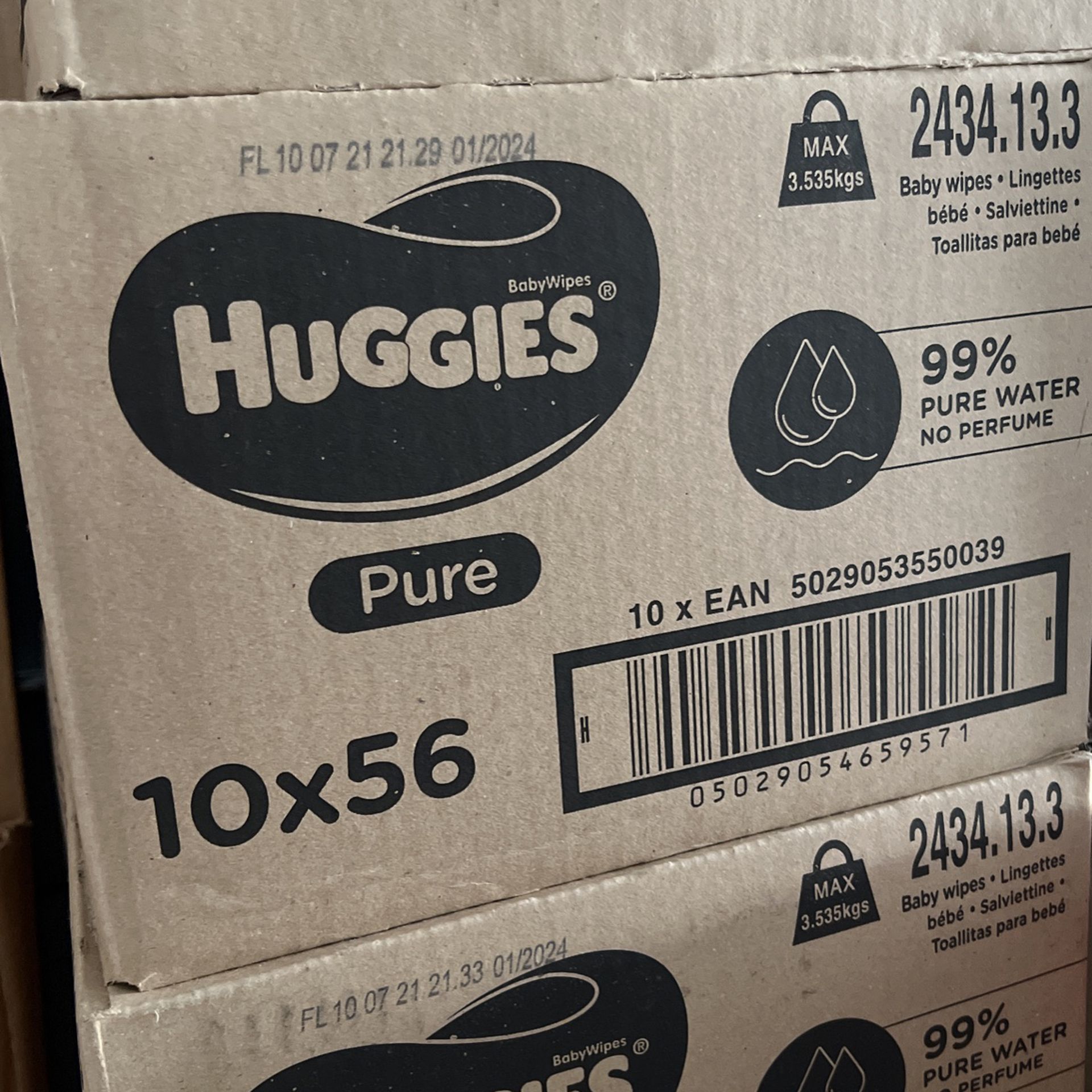 Huggies Pure 560 Wipes 10x56