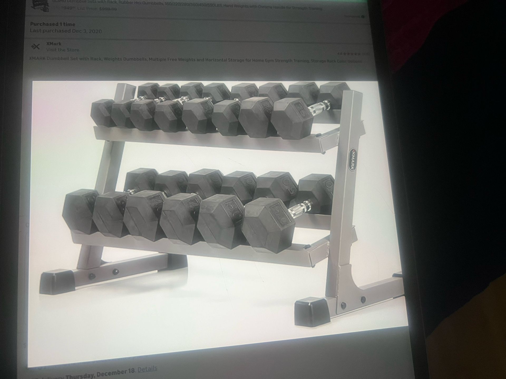 Dumbbells with rack 380 lbs