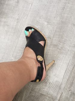 Via Spiga Onitta Size 7 Leather Cork high heel Sandals