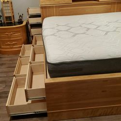 Custom Made California King HICKORY 20 Drawers Storage Bed 🛌