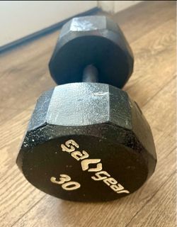Single Cast Iron Hex Dumbbell  (Single One) 30 lbs