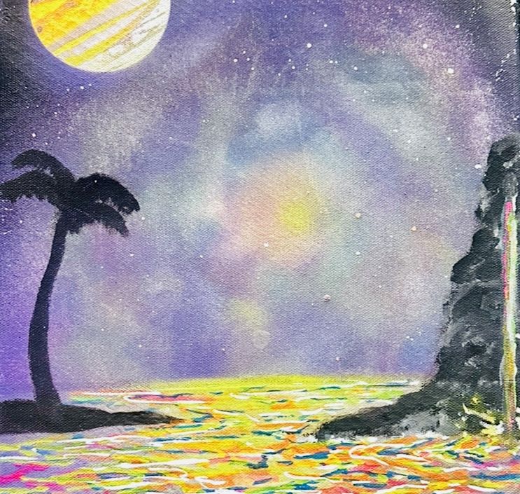 Galactic Universe Canvas 11x14 Spray Paint 